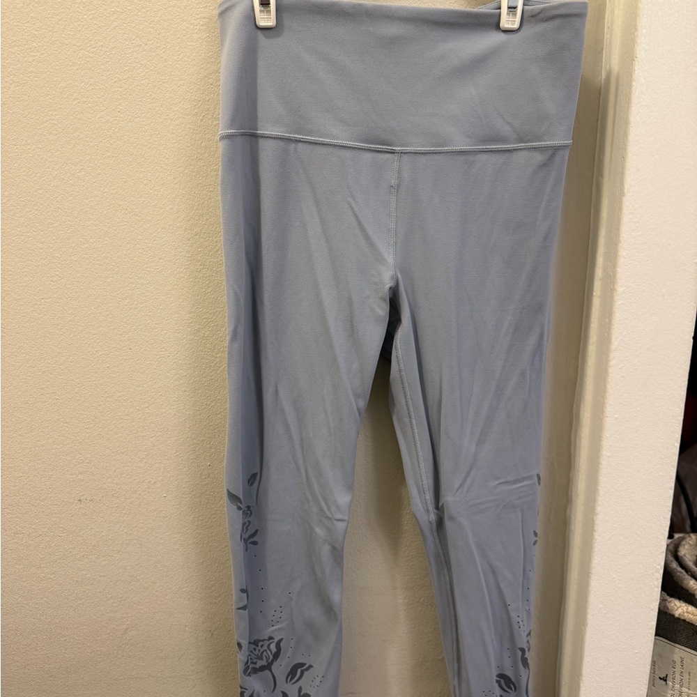 Athleta Soft Blue Elation Eyelet Leggings